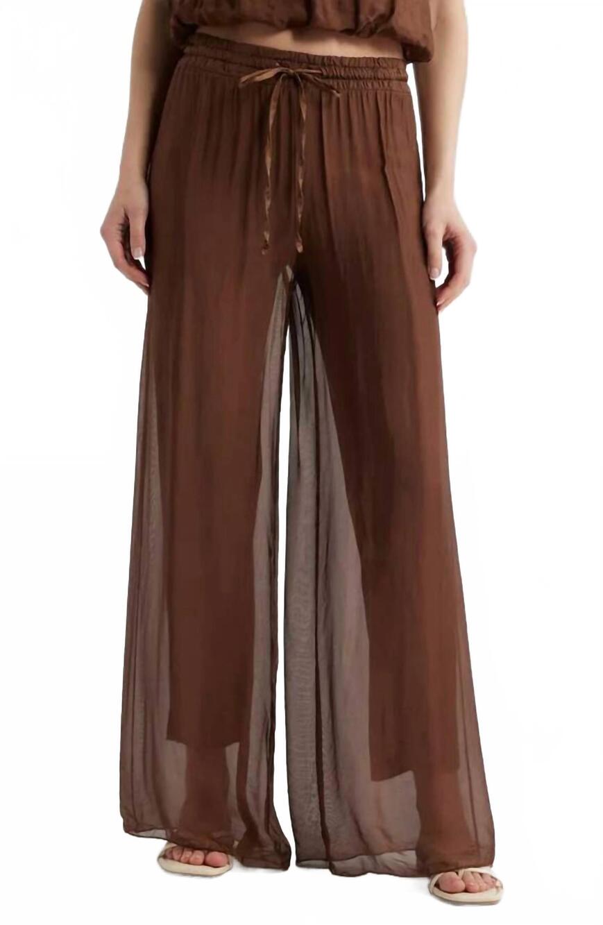 NEW DELUC strada wide leg pants in chocolate